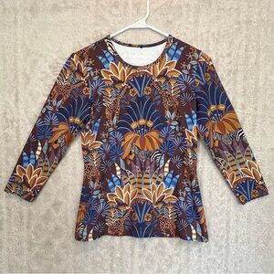 J. McLaughlin Safari Top Giraffe Zebra